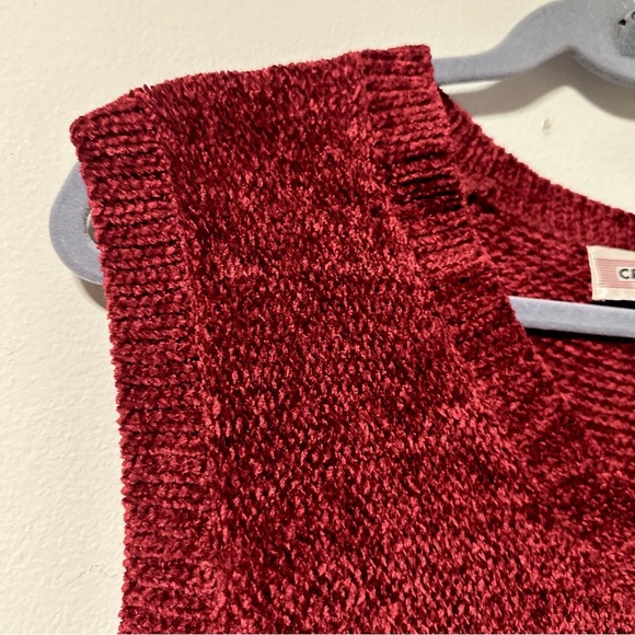 Vintage Crystal Kobe Red Argyle Knit Sweater Vest Women’s Size Medium Academia - Picture 5 of 13